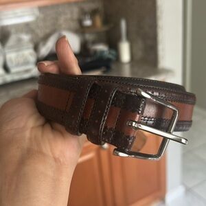 Mezlan belt size 42 tooled leather boho